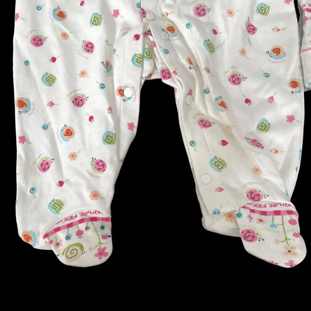 Emporio Baby Girl 4 Piece Set Footed One Piece w/ Swaddle Blanket Bib Pink NOS